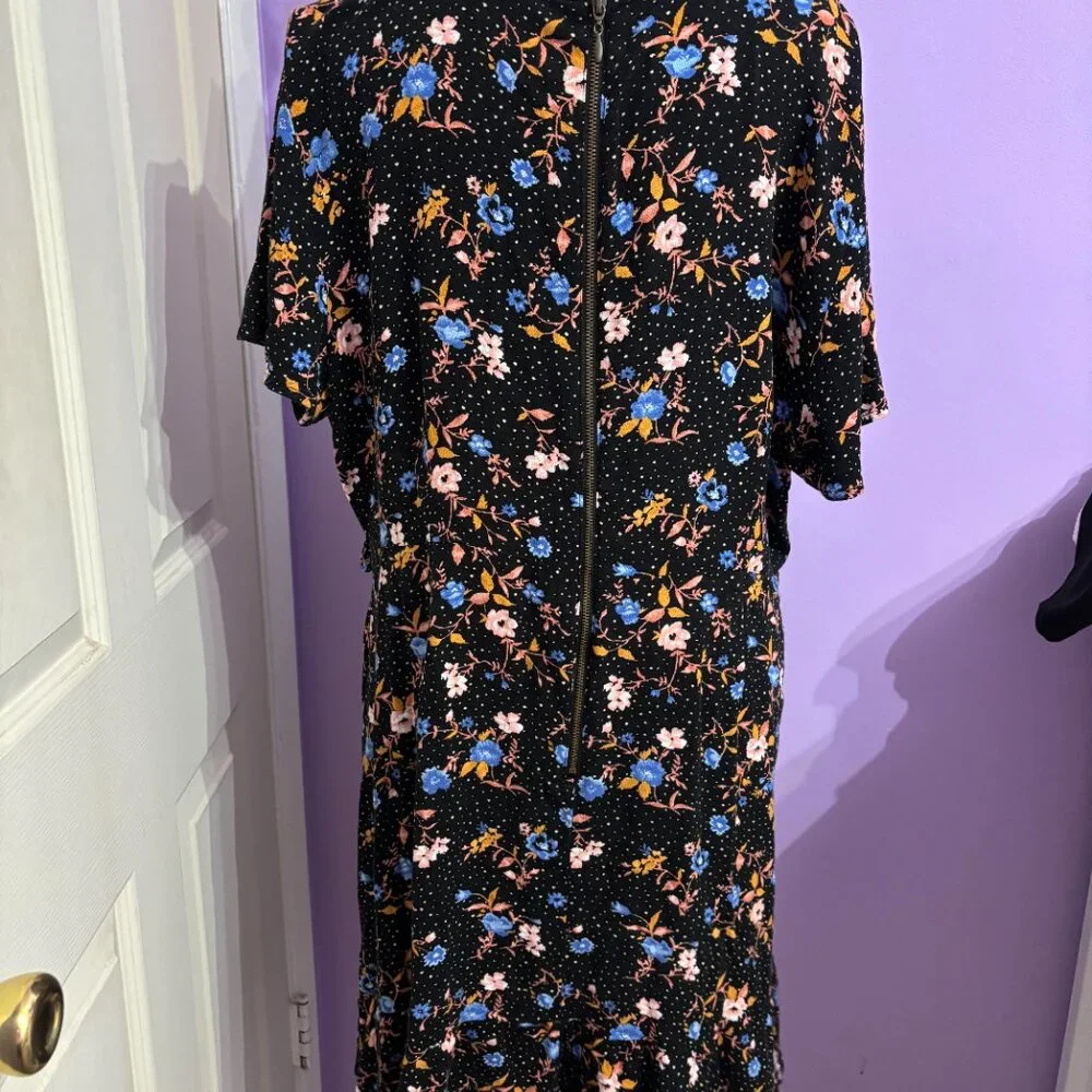 Xhilaration Floral Wrap Midi Dress - Picture 2 of 3